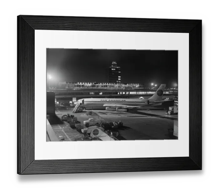 Framed Print : Pan Am Plane Before Terminal At Kennedy