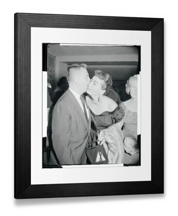 Framed Print : Earl Wilson Kissing Joan Crawford Framed Print : Earl Wilson Kissing Joan Crawford