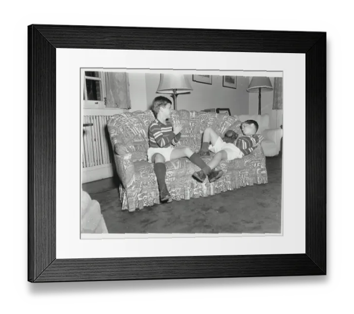 Framed Print : Brothers Taking Break from Boxing Framed Print : Brothers Taking Break from Boxing