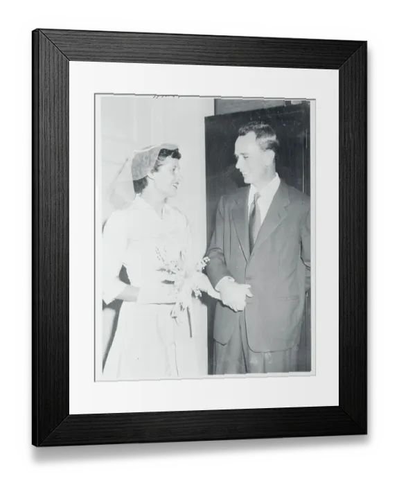 Framed Print : Dr. Peter Lindstrom with His New Wife Framed Print : Dr. Peter Lindstrom with His New Wife
