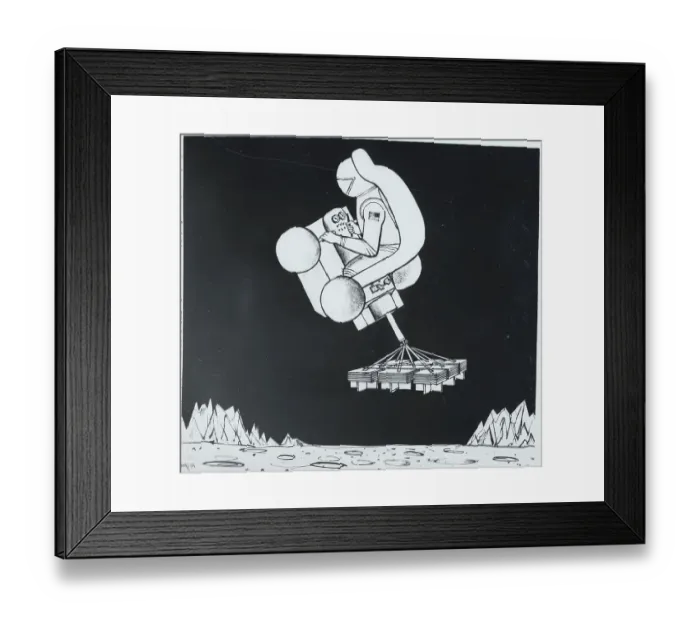 Framed Print : Drawing of Lunar Pogo Stick Framed Print : Drawing of Lunar Pogo Stick