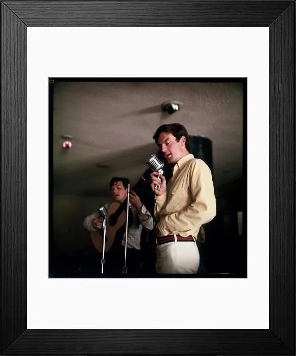 Framed Print : Singers Peter and Chris Allen Singing at Microphones Framed Print : Singers Peter and Chris Allen Singing at Microphones