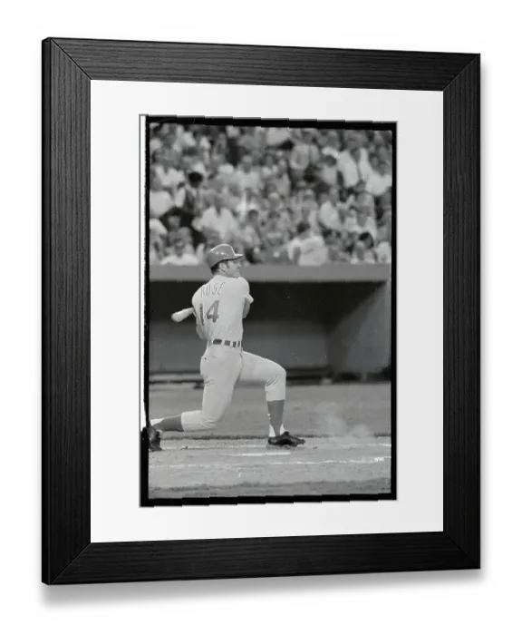Framed Print : Pete Rose Taking a Swing