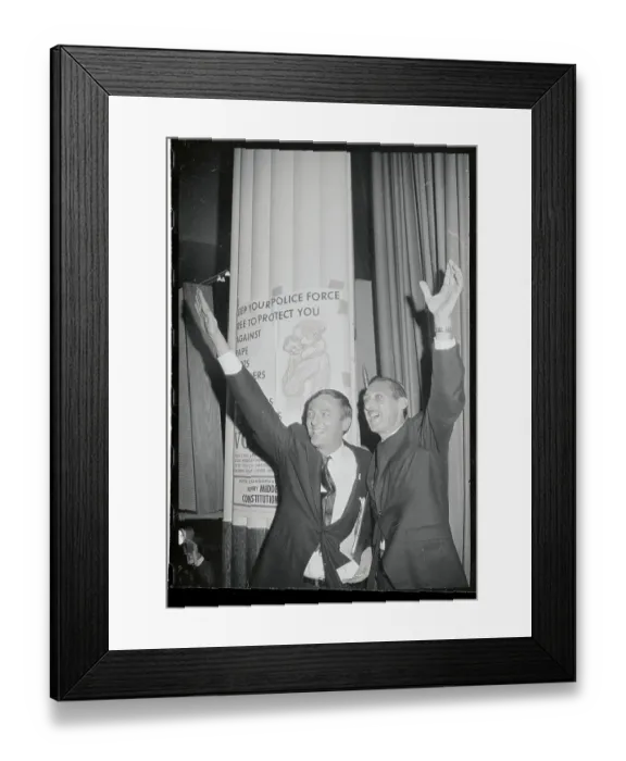 Framed Print : William F. Buckley Jr. and Paul L. Adams Waving From Podium