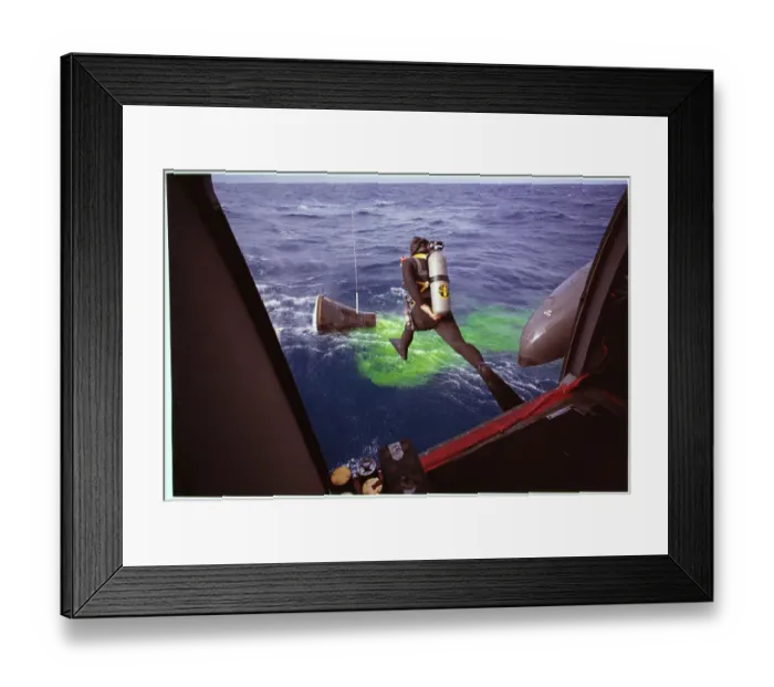 Framed Print : Navy Frogman Leaping Framed Print : Navy Frogman Leaping