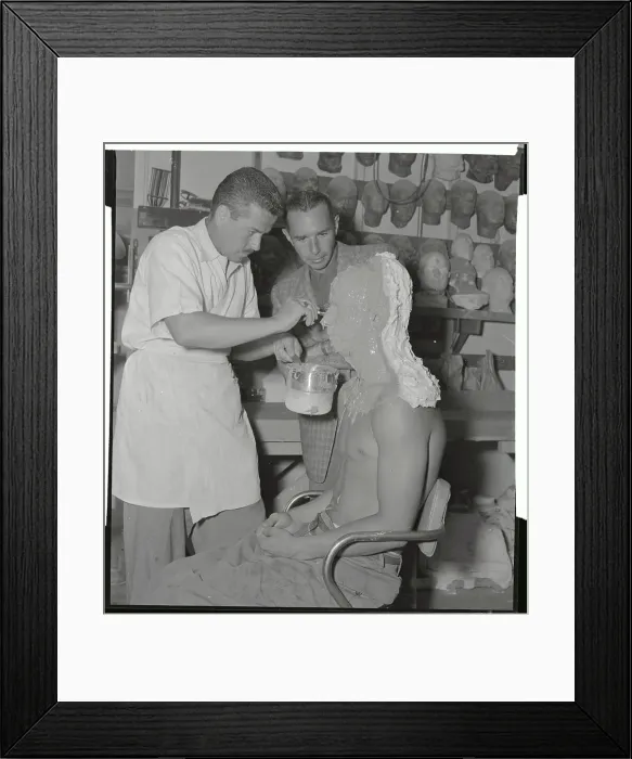 Framed Print : Ricou Browning Sitting in Makeover Chair