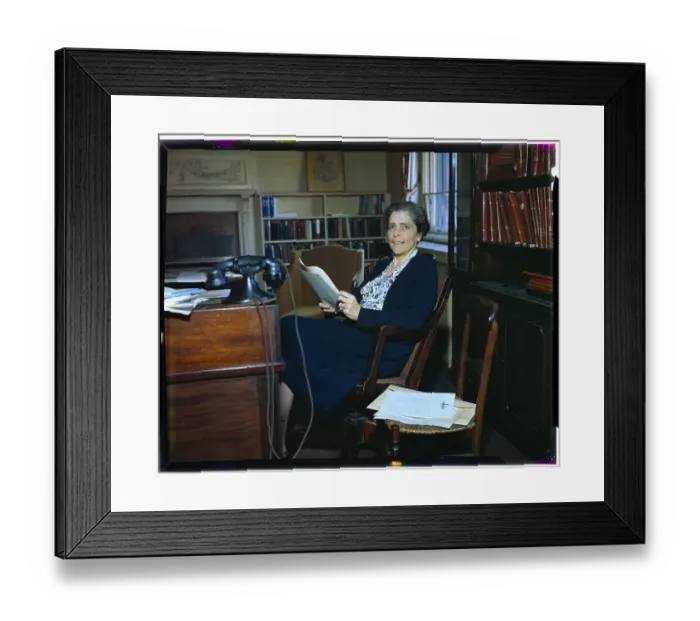 Framed Print : Virginia Gildersleeve Sitting at Desk Framed Print : Virginia Gildersleeve Sitting at Desk