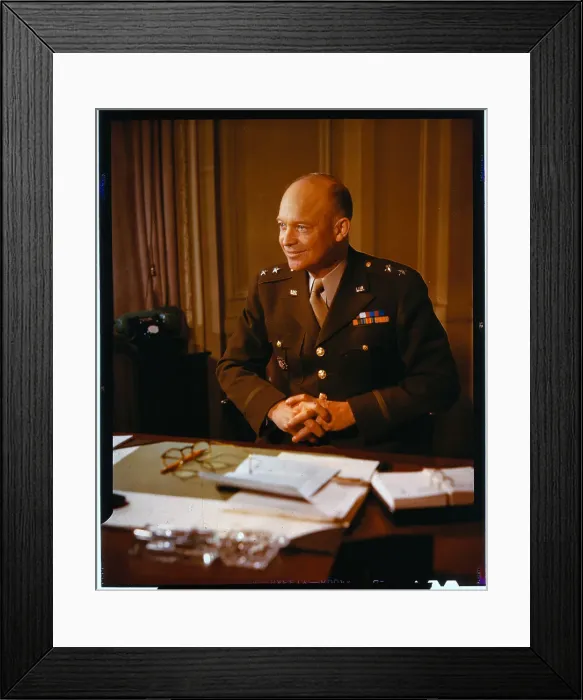 Framed Print : Dwight Eisenhower Sitting at Desk Framed Print : Dwight Eisenhower Sitting at Desk