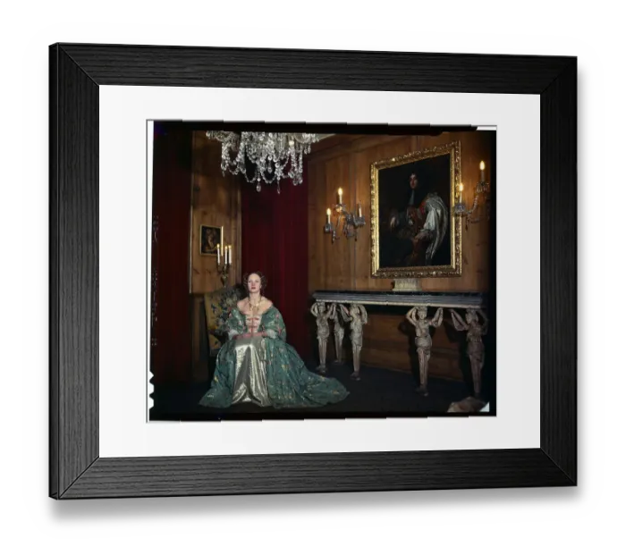 Framed Print : Iris Mountbatten Sitting in Elaborate Room