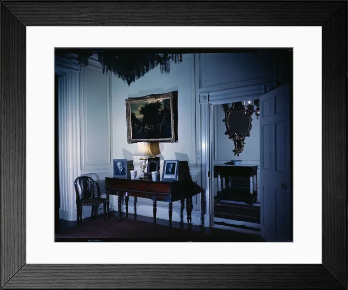 Framed Print : Old Piano in Room Looking out to Hall Framed Print : Old Piano in Room Looking out to Hall