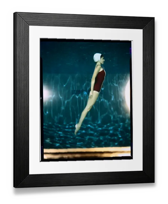 Framed Print : Swimmer Underwater