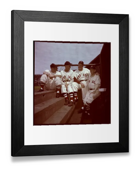 Framed Print : Boston Red Sox Players in Dugout