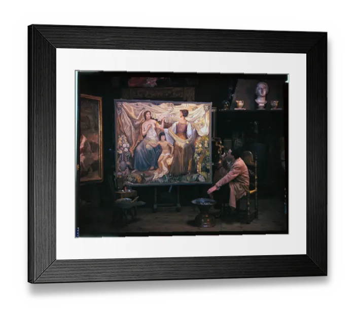Framed Print : Artists Looking at Tapestry Framed Print : Artists Looking at Tapestry