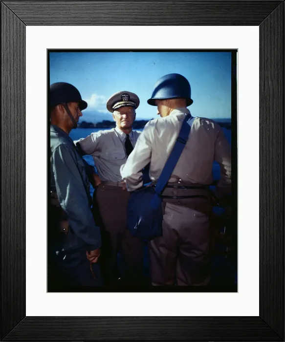 Framed Print : Admiral Nimitz at Pacific Ship Conference