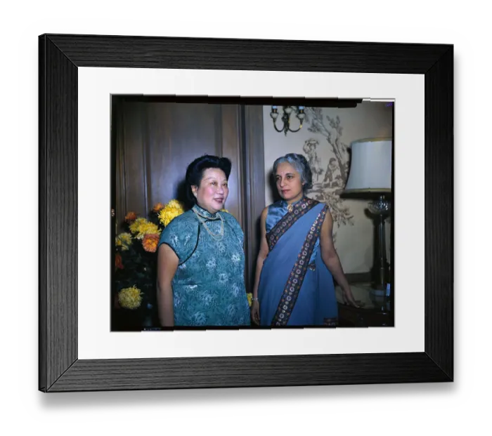 Framed Print : Vijaya Lakshmi Pandit with Friend Posing Framed Print : Vijaya Lakshmi Pandit with Friend Posing