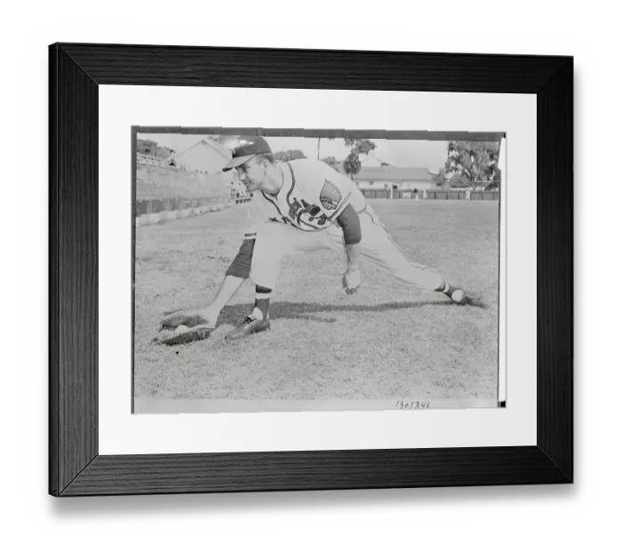 Framed Print : Frank Torre Catching Ball Framed Print : Frank Torre Catching Ball