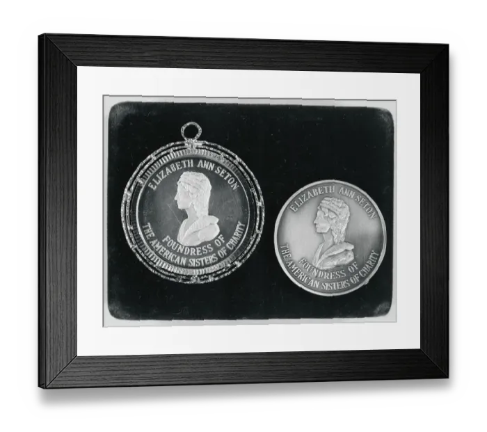 Framed Print : Medals for American Roman Catholic Saint Framed Print : Medals for American Roman Catholic Saint