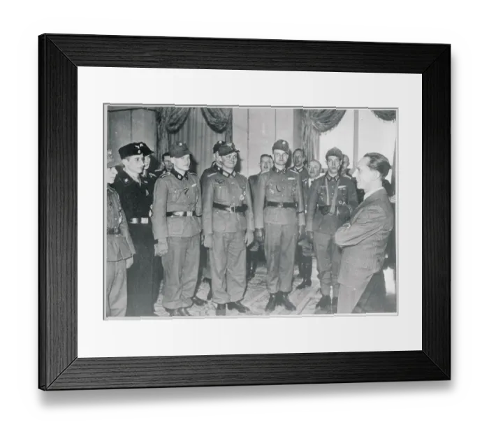 Framed Print : Goebbels Receiving Young SS Fighters 1944 Framed Print : Goebbels Receiving Young SS Fighters 1944