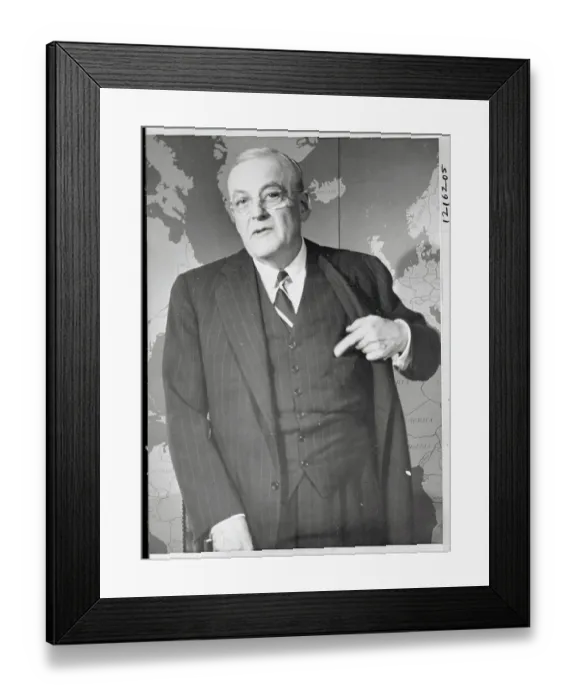 Framed Print : John Foster Dulles in Front of Map Framed Print : John Foster Dulles in Front of Map