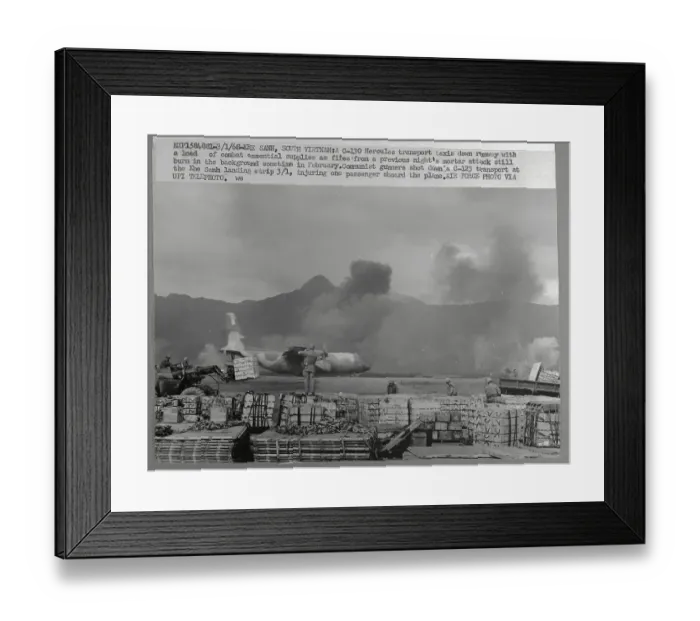 Framed Print : Military Plane Landing at Khe Sanh Framed Print : Military Plane Landing at Khe Sanh