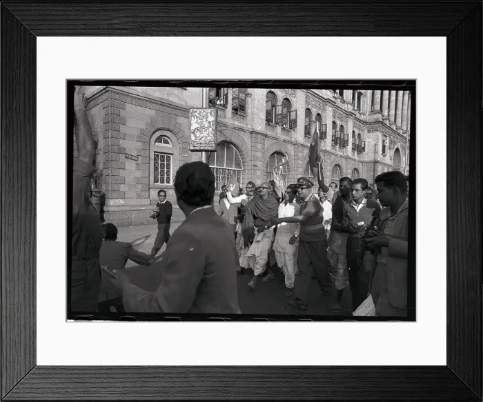 Framed Print : Protesters Standing in Street Framed Print : Protesters Standing in Street