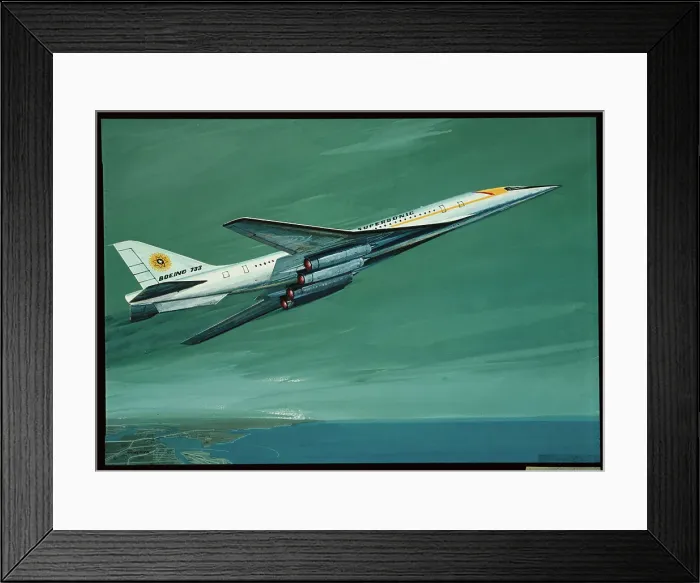 Framed Print : Boeing 733 Supersonic Airliner in Flight Framed Print : Boeing 733 Supersonic Airliner in Flight