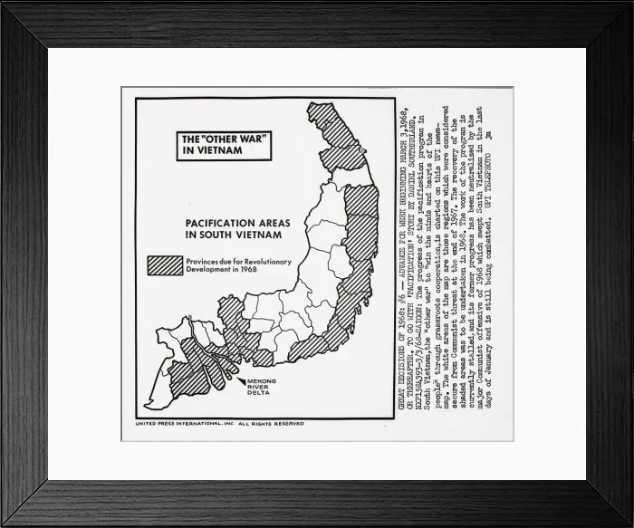 Framed Print : Map Showing Pacification Routes in South Vietnam Framed Print : Map Showing Pacification Routes in South Vietnam