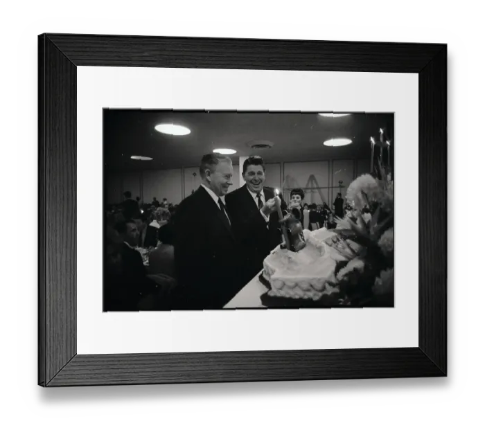 Framed Print : Ronald Reagan Igniting Candle Framed Print : Ronald Reagan Igniting Candle