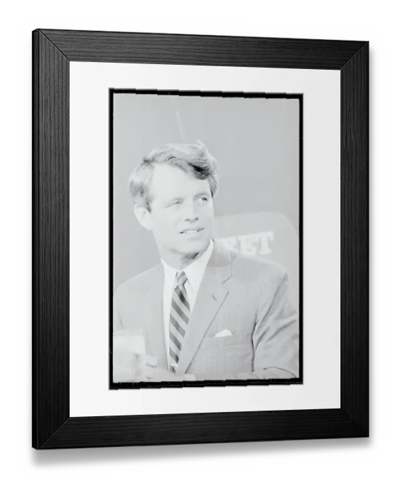 Framed Print : Robert Kennedy Appearing on Television Screen