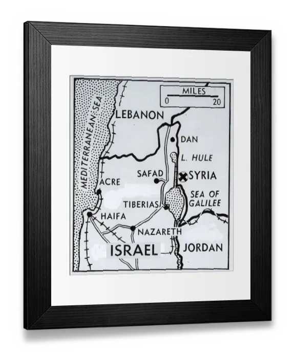 Framed Print : Map Indicating Israeli Attacks on Syria Framed Print : Map Indicating Israeli Attacks on Syria
