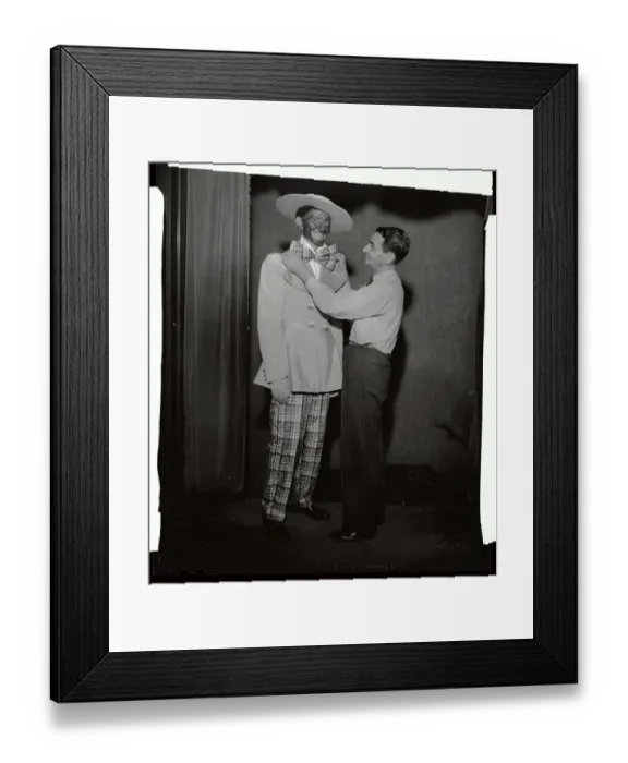 Framed Print : Irving Berlin Helping Steve LaMarr Straighten his Tie Framed Print : Irving Berlin Helping Steve LaMarr Straighten his Tie