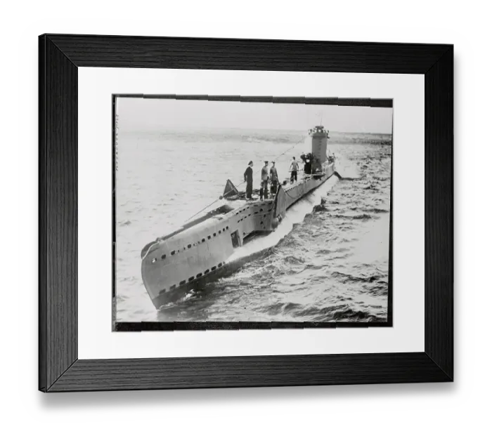 Framed Print : Submarine Afloat in Waters Framed Print : Submarine Afloat in Waters