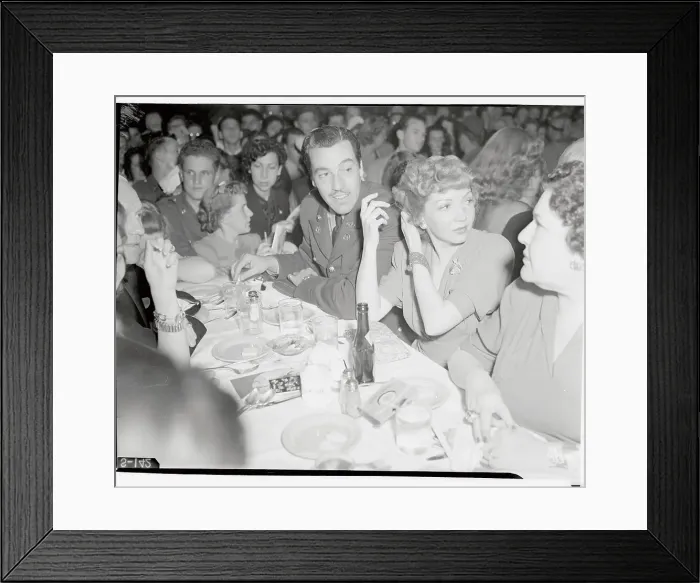 Framed Print : Claudette Colbert with Friends at Ball Framed Print : Claudette Colbert with Friends at Ball