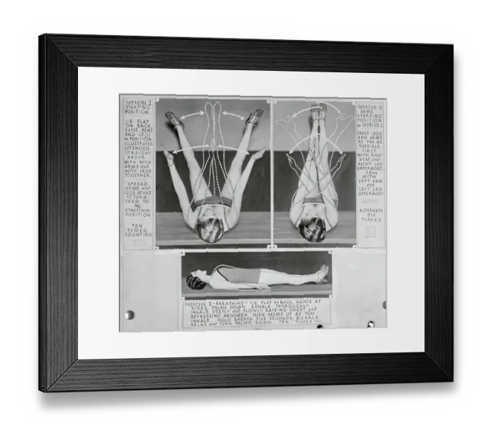 Framed Print : Diagrams of Woman Exercising Framed Print : Diagrams of Woman Exercising