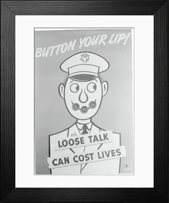 Framed Print : Button Your Lip! Poster Framed Print : Button Your Lip! Poster