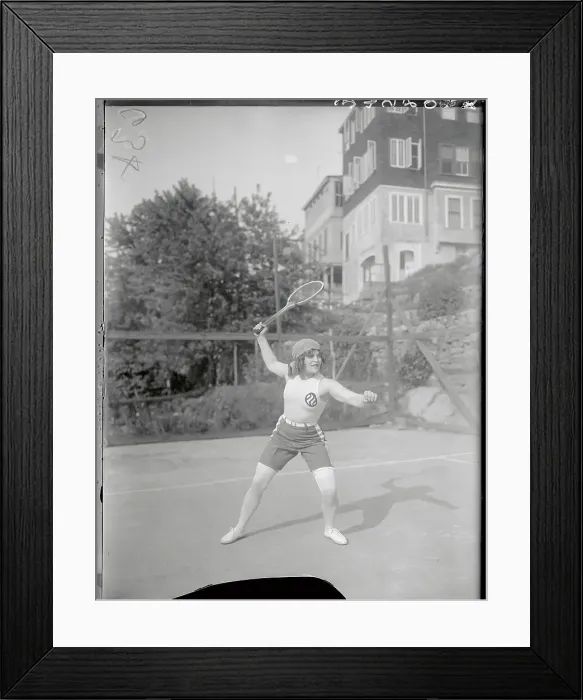 Framed Print : Woman Athlete Ida Schnall Playing Tennis Framed Print : Woman Athlete Ida Schnall Playing Tennis