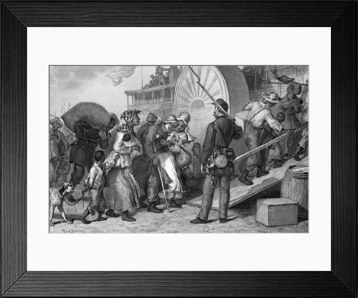 Framed Print : Engraving by J.J. Cade After Fleeing from the Land of Bondage by Felix Octavius Carr Darley Framed Print : Engraving by J.J. Cade After Fleeing from the Land of Bondage by Felix Octavius Carr Darley