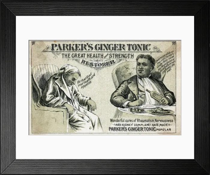 Framed Print : Parker's Ginger Tonic Advertisement Framed Print : Parker's Ginger Tonic Advertisement