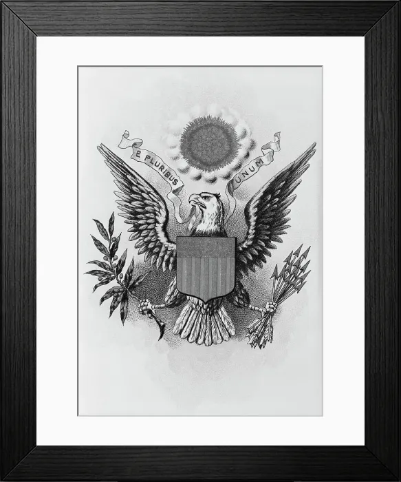Framed Print : Engraving of the Seal of the United States