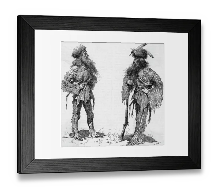 Framed Print : Two Trappers Standing Full Length Framed Print : Two Trappers Standing Full Length