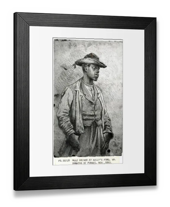 Framed Print : Mule Driver At Kelly'S Ford Framed Print : Mule Driver At Kelly'S Ford