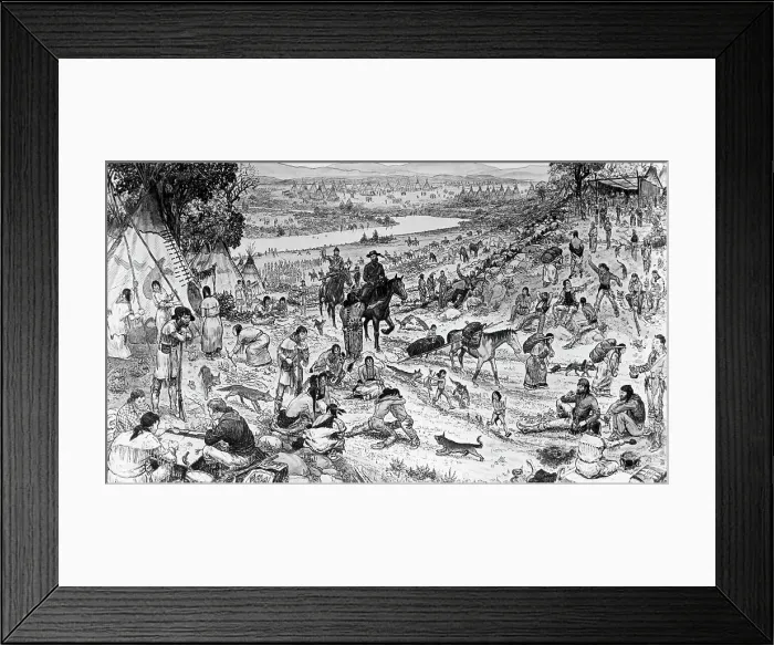 Framed Print : Fur Trappers And Traders At Rendez-Vous Framed Print : Fur Trappers And Traders At Rendez-Vous