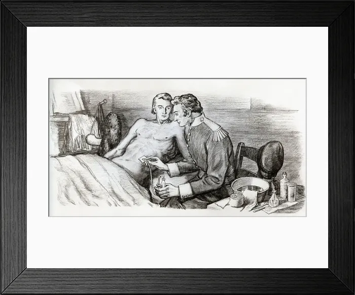 Framed Print : Drawing Of Doctor Experimenting on Stomach