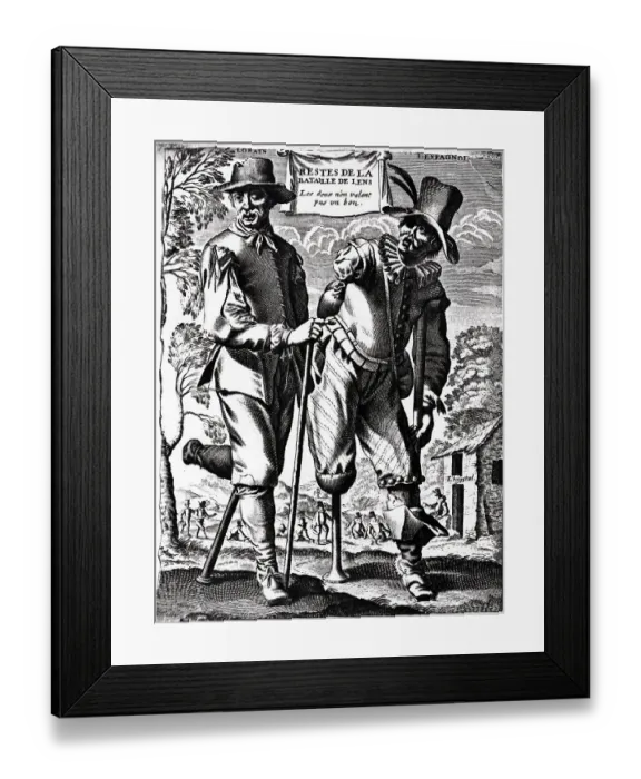 Framed Print : Engraving Of Crippled Vets Without A Leg Framed Print : Engraving Of Crippled Vets Without A Leg