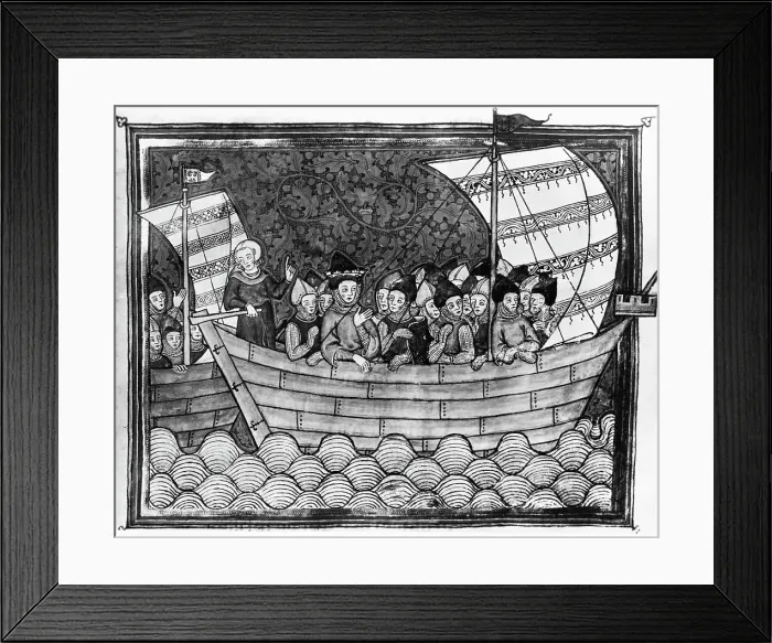 Framed Print : Ship Sailing With Knights, Cleric At Rud Framed Print : Ship Sailing With Knights, Cleric At Rud
