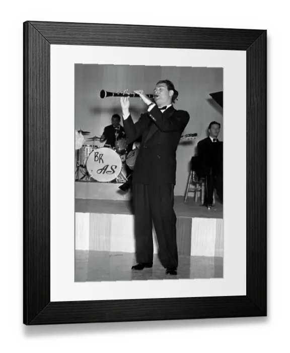 Framed Print : Artie Shaw Playing Clarinet With Band Framed Print : Artie Shaw Playing Clarinet With Band