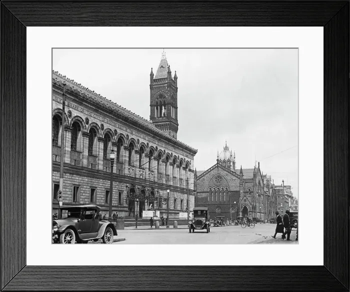 Framed Print : Boston Public Library During 1920s