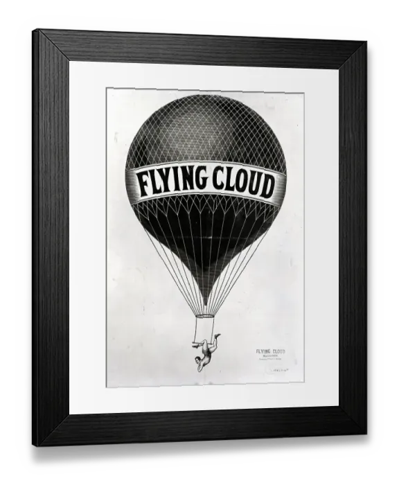 Framed Print : Advertising Poster With Balloon, Flying C Framed Print : Advertising Poster With Balloon, Flying C