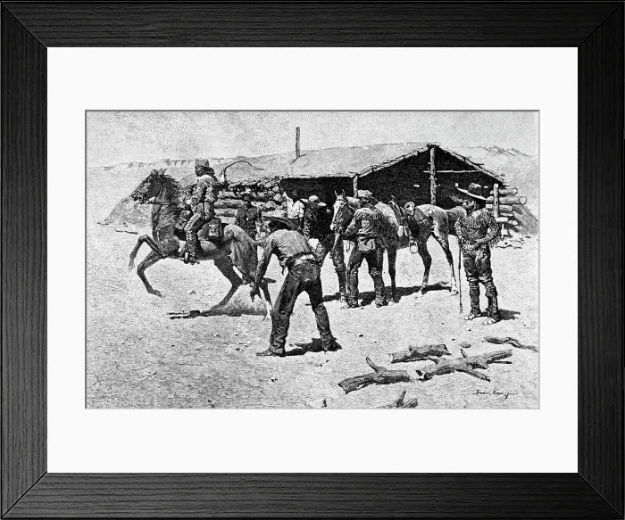 Framed Print : Changing Mounts At Pony Express Station by Frederick Remington Framed Print : Changing Mounts At Pony Express Station by Frederick Remington