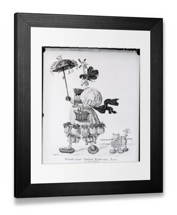 Framed Print : Woman In Strange Costume To Chase Choler Framed Print : Woman In Strange Costume To Chase Choler